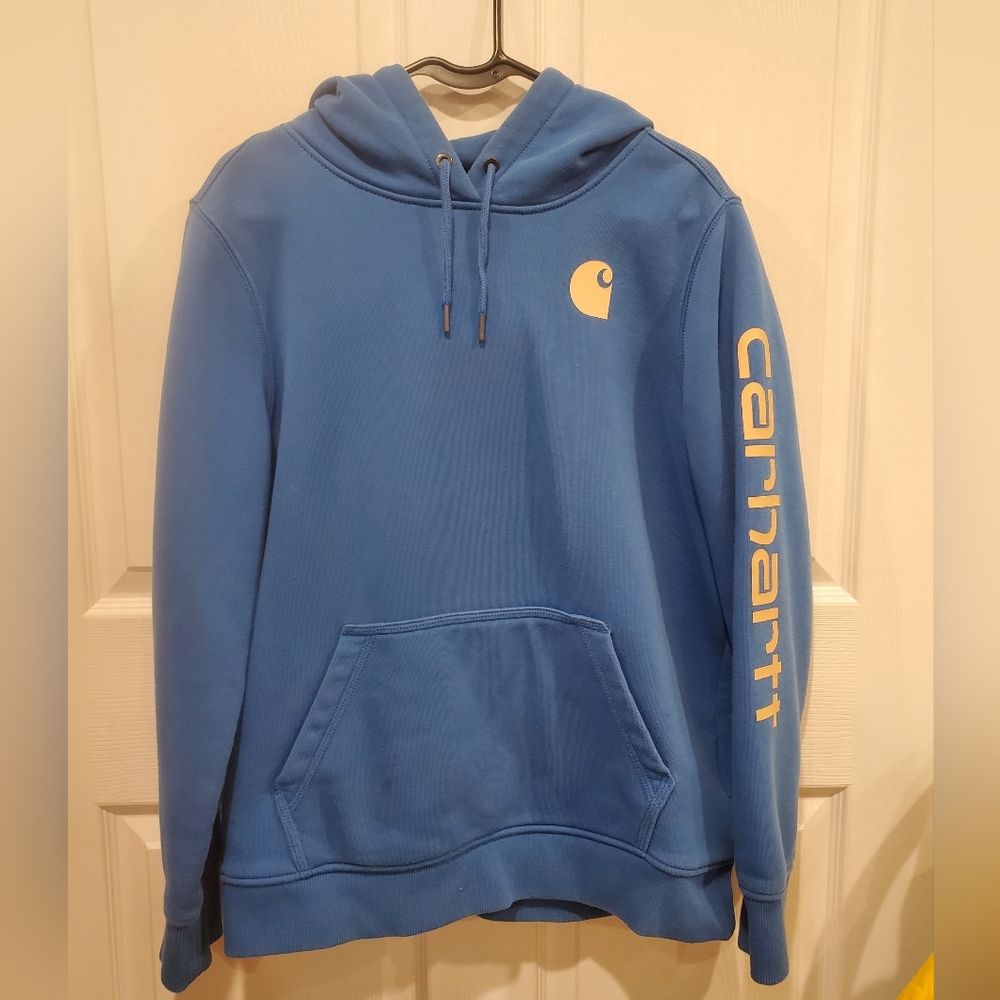 Carhartt Womans Large Blue Hoodie with Logo